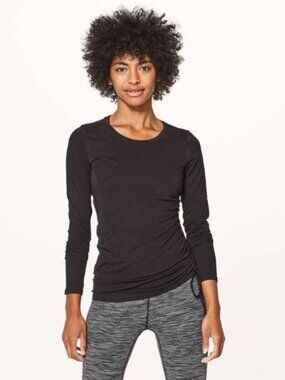 Lululemon Cinch It Long Sleeve Side Tie W3AZTS (Black) - Size 4
